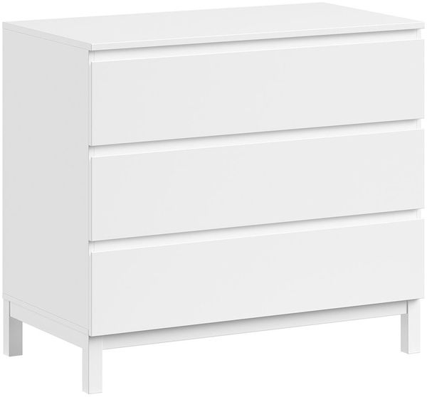 Kommode MDF Kiefer weiß 3 Schubladen robust stabil pflegeleicht