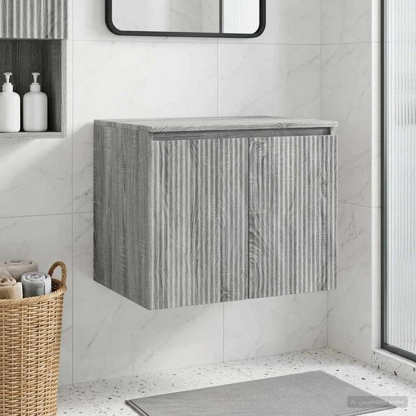 vidaXL Wandmontierter Badezimmerschrank Grau Sonoma 890478