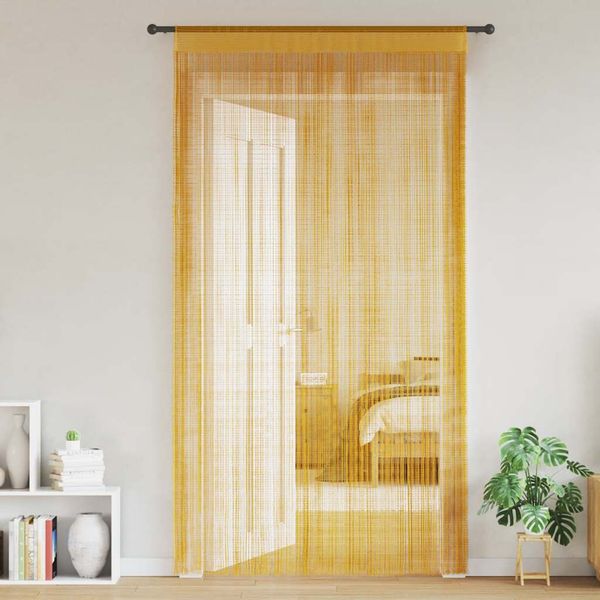 vidaXL Fadenvorhänge 2 Stk. Golden 140x250 cm 4102036