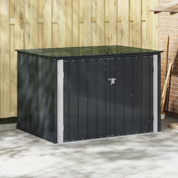 vidaXL Gartenlagerbox Schwarz 151,5 x 107 x 100 cm Stahl 42011282