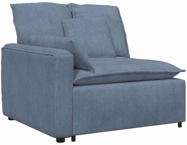 vidaXL Modulares Sofa Endmodul mit Armlehne Kissen Blau 100 cm 4104410