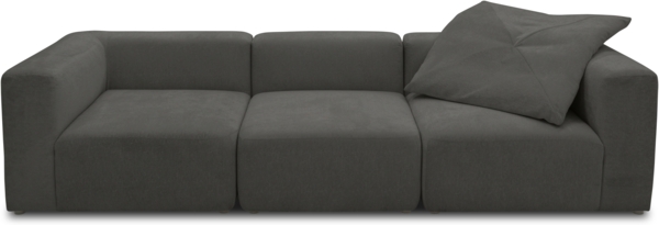 DOMO. collection Sofa 800013, 3-Sitzer Garnitur, rechteckig, gepolsterte Rückenlehne, Modul-Element, 3er Couch, Polsterganitur, 301 x 108 x 69 (BxTxH), grau