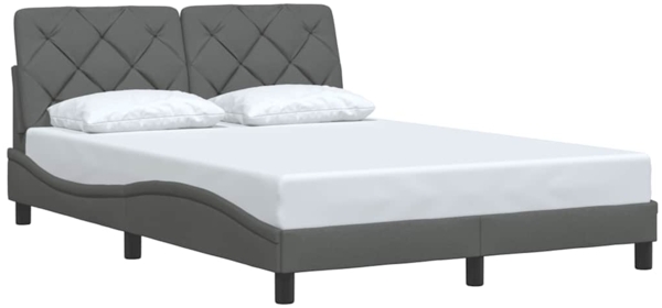 vidaXL Bettgestell ohne Matratze Dunkelgrau 120x200 cm Stoff 3310588