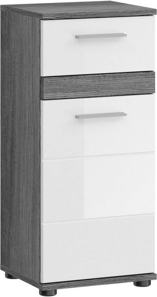 welltime Unterschrank Lucca, Breite 35cm, 1 Tür (Türanschlag wechselbar), 1 Schubkasten MDF Front, Badmöbel, Badschrank, Schrank, Bad, Badezimmer