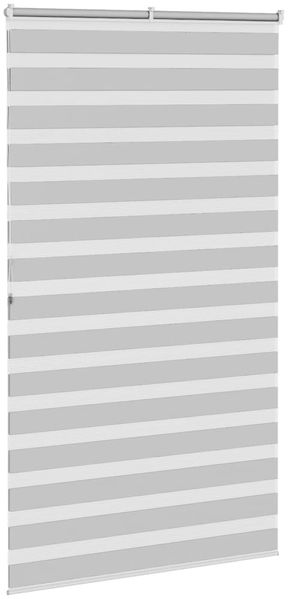 vidaXL Doppelrollo Hellgrau 135x200 cm Stoffbreite 130,9 cm Polyester 4014476 Bild 4