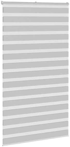 vidaXL Doppelrollo Hellgrau 135x200 cm Stoffbreite 130,9 cm Polyester 4014476 Bild 3