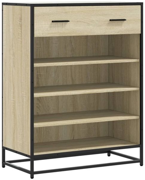 Schuhschrank, Schuhkipper für Flur, modern Sonoma Eiche 75x38x97,5 cm Holzwerkstoff Metall