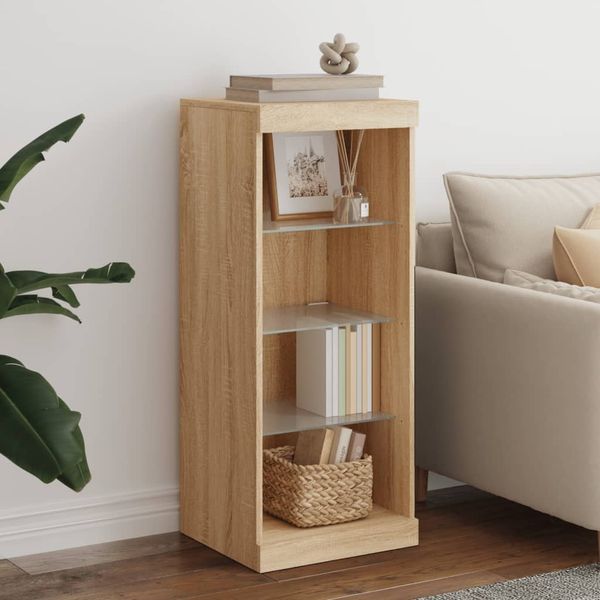 vidaXL Sideboard mit LED-Leuchten Sonoma-Eiche 41x37x100 cm 836730