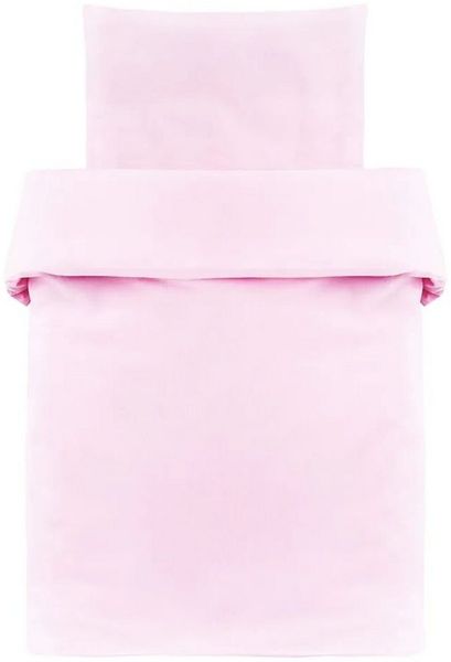 Makian Kinderbettwäsche Uni Rosa, Baumwolle, Kinderbettwäsche 80x80 cm / 35x40 cm Deckenbezug, Kissenbezug