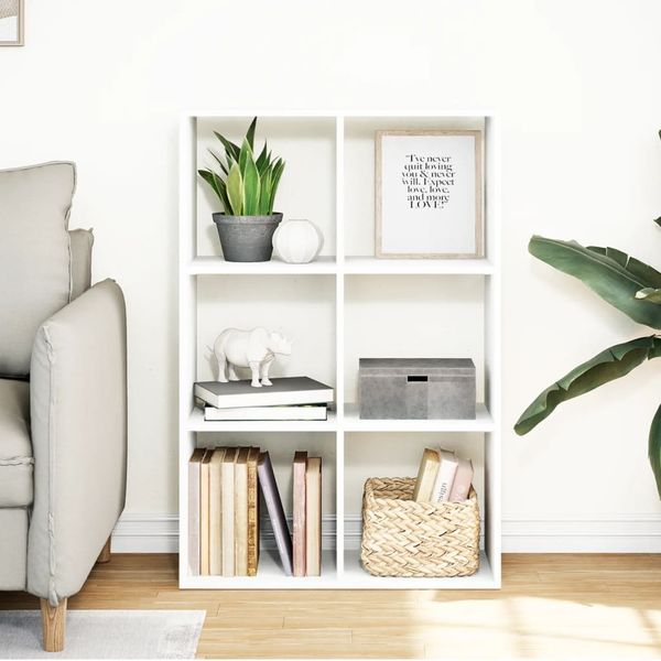 vidaXL Raumteiler-Bücherregal Weiß 69,5x29x103,5 cm Holzwerkstoff 858012 Bild 3
