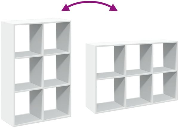 vidaXL Raumteiler-Bücherregal Weiß 69,5x29x103,5 cm Holzwerkstoff 858012 Bild 9