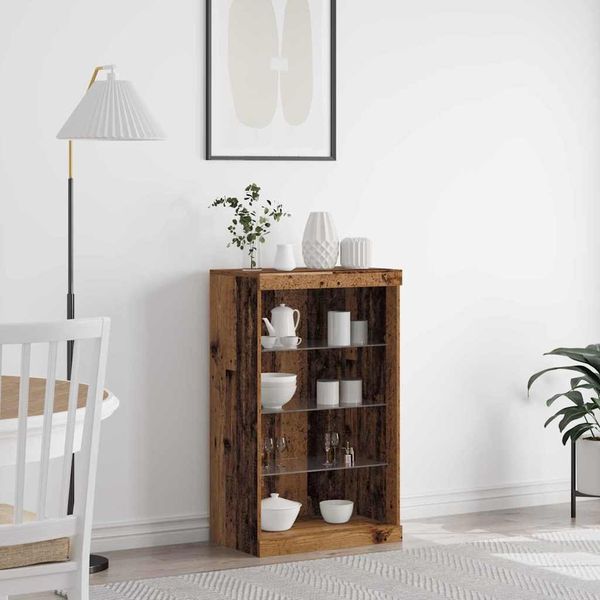 vidaXL LED-Sideboard Altholz 60,5 x 37 x 100 cm Holzwerkstoff 863045