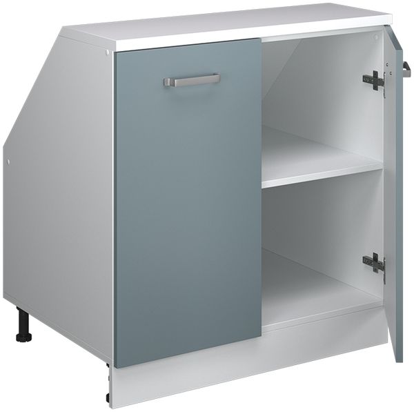 Dachschrägenschrank Rion Blau-Grau 80 x 81.6 cm mit 2 Türen, Schrankkorpus 60 cm Tiefe Vicco Bild 4
