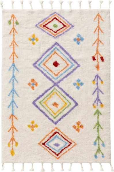 benuta Kinderteppich Malika, rechteckig, Höhe: 11 mm, Kunstfaser, Berber, Ethno-Style, Wohnzimmer
