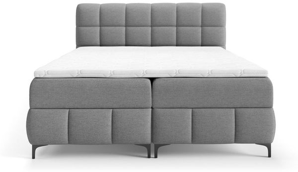 Boxspringbett Schlafzimmerbett SOPHIE 120x200cm Stoff Aragon Grau Bild 3