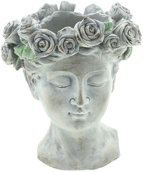 Home-trends24. de Pflanzschale Pflanzer Rosen Kopf Büste Skulptur Gefäß Übertopf Kübel