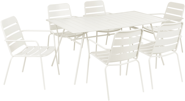 Gartenmöbel Set 6-Sitzer TERENZO Metall Hellbeige