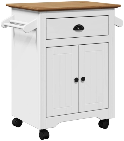 vidaXL Küchenwagen BODO Weiß und Braun 72x45x80 cm 4016876