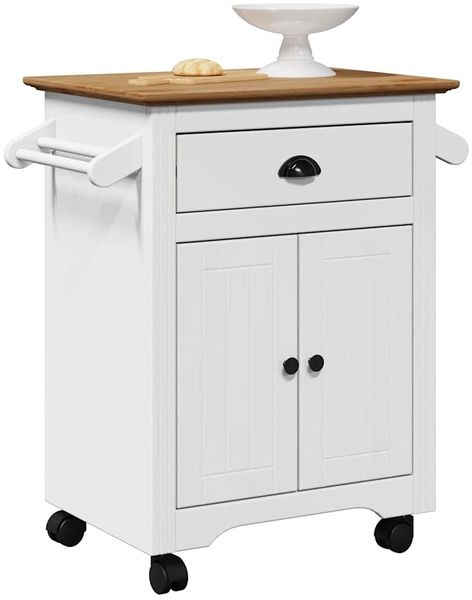 vidaXL Küchenwagen BODO Weiß und Braun 72x45x80 cm 4016876