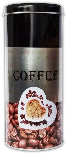 Reinex Kaffeedose KAFFEEDOSE Herztasse 18cm Metall Ø8cm Kaffeepaddose Kaffee Paddose 01, Metalldose Dose Vorratsdose Aromadose Blechdose