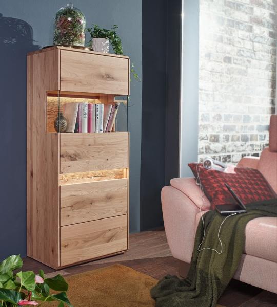 Highboard rechts 63x152cm "Berlin" Wildeiche geölt WZ-0303