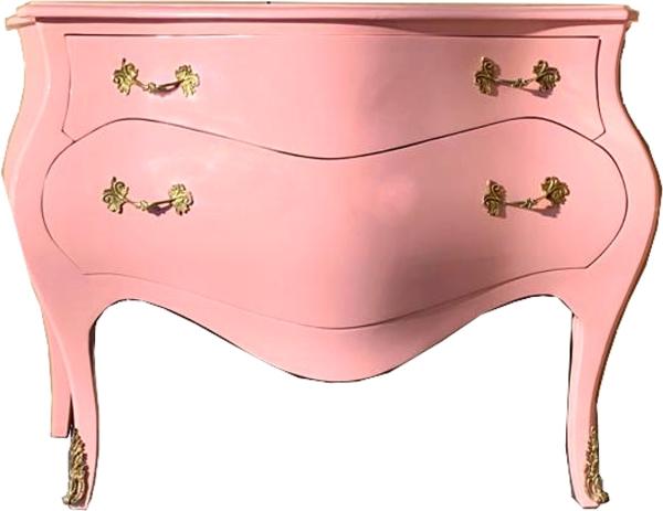 Casa Padrino Barock Kommode 120 cm Rosa / Gold - Sideboards Barockmöbel