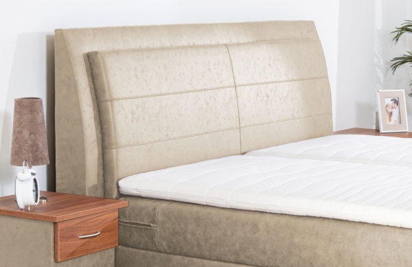 Meisterbetten Boxspringbett Like 100x200 in MS-Nature, Matratzenbezug Nano, Ergoflex-Topper Bild 5