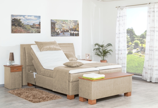 Meisterbetten Boxspringbett Like 100x200 in MS-Nature, Matratzenbezug Nano, Ergoflex-Topper Bild 3