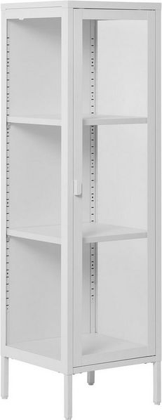 tinkaro Vitrine Schmale Brisbane Stahl, Glas Weiß (1-St)