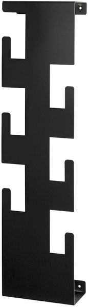 Wandgarderobe >47506< in schwarz, Metall - 15x60x8cm (BxHxT)