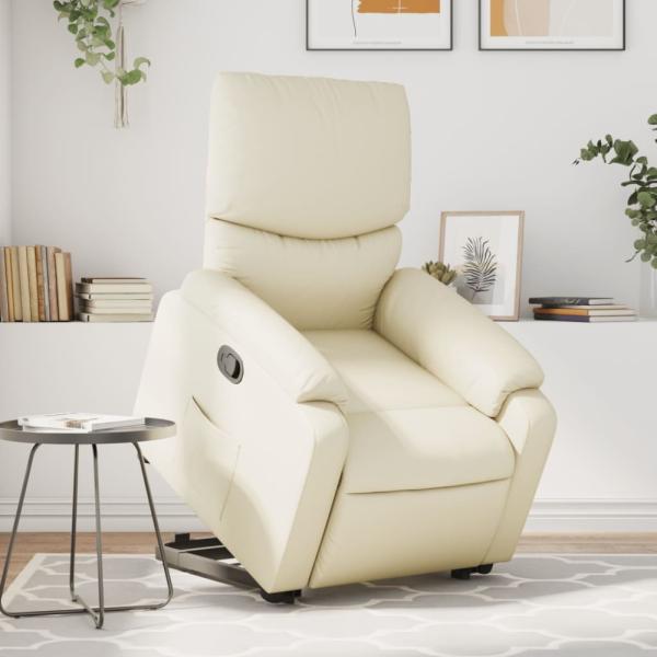 vidaXL Relaxsessel mit Aufstehhilfe Creme Kunstleder 3204887