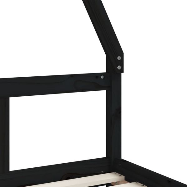 vidaXL Kinderbett Schwarz 80x160 cm Massivholz Kiefer 834461 Bild 7