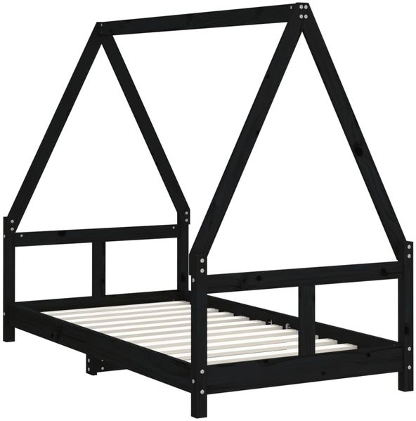 vidaXL Kinderbett Schwarz 80x160 cm Massivholz Kiefer 834461 Bild 3