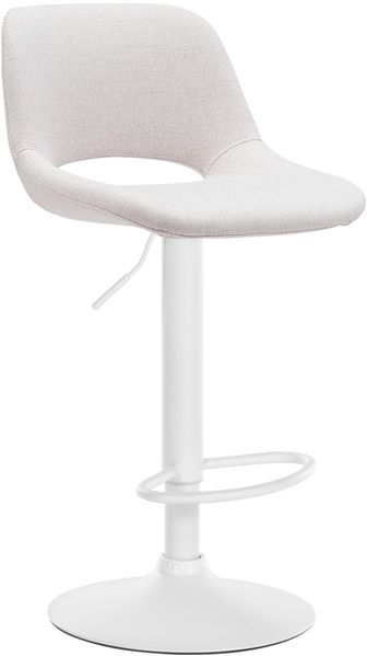 CLP Barhocker Camden Stoff drehbar und höhenverstellbar,creme Metall matt weiss