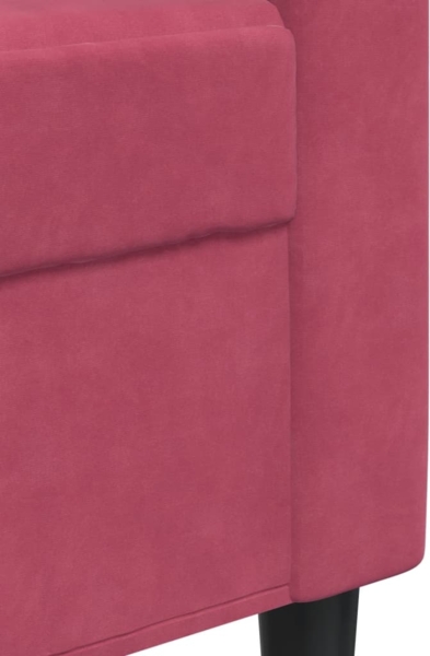 vidaXL 4-tlg. Sofagarnitur mit Kissen Weinrot Samt 3278365 Bild 7