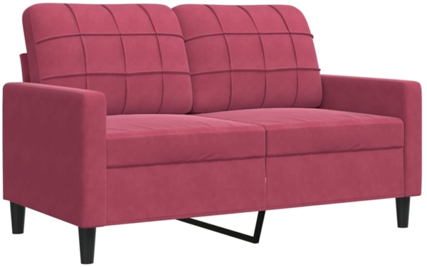 vidaXL 4-tlg. Sofagarnitur mit Kissen Weinrot Samt 3278365 Bild 4