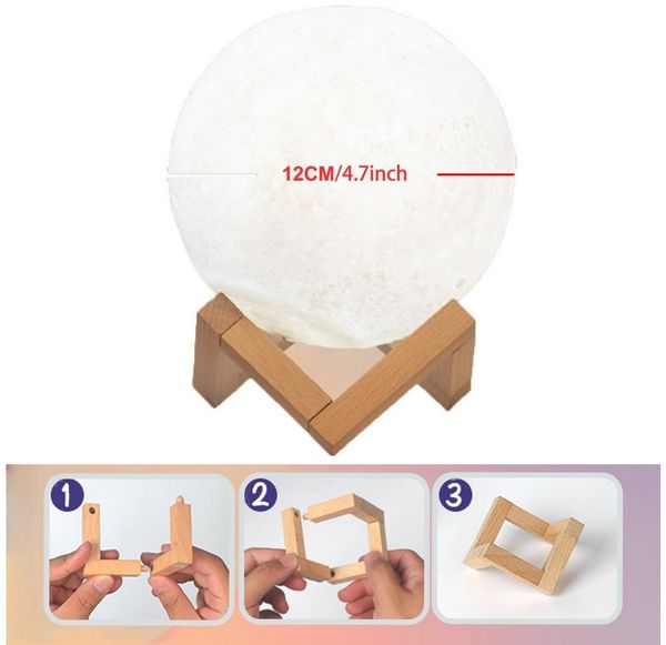 SinLaw LED Nachtlicht LED Nachtlicht DIY Planet Lampe, Mondlampe Malerei Kit, Mond-Nachtlampe, Basteln