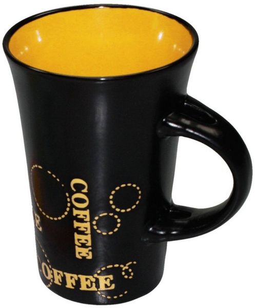 Haus und Deko Geschirr-Set Keramik Kaffeebecher Kaffeetasse schwarz bunt XL Tasse Becher passend (1-tlg), Keramik