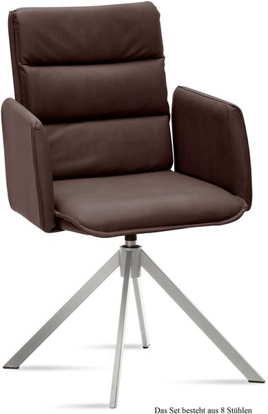 Armlehnstuhl drehbar (8er-Set) Dulsea 52x92x60 Edelstahl/Braun