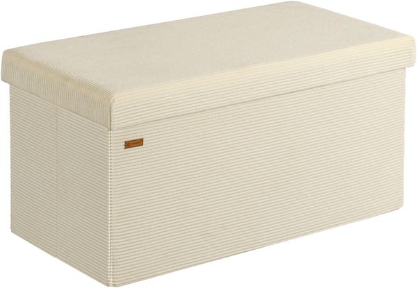 CASARIA® Sitzbank mit Stauraum Cord M Beige