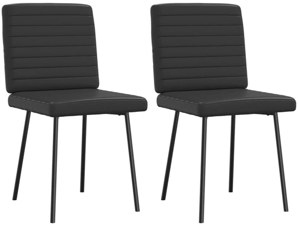 vidaXL Esszimmerstühle 2 Stk. Schwarz Kunstleder 4101171