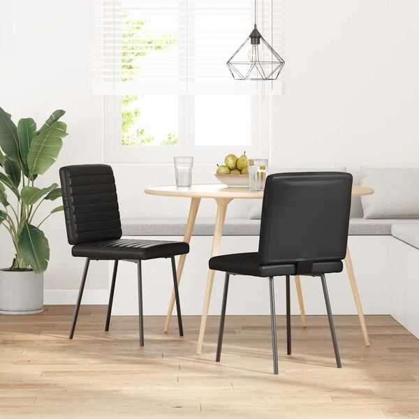 vidaXL Esszimmerstühle 2 Stk. Schwarz Kunstleder 4101171