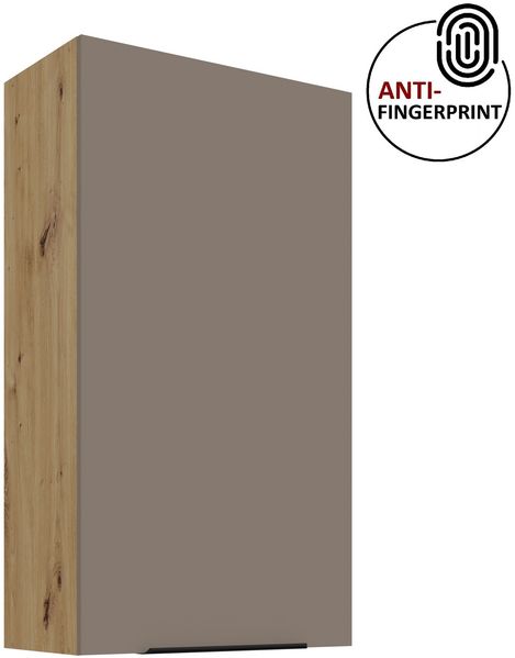 Küchen Hängeschrank 60 cm - Höhe 90 cm ARIA Sandgrau ultra matt + Eiche Artisan matt, hochwertige Fronten mit Anti Fingerprint Beschichtung Küchenzeile Küchenblock