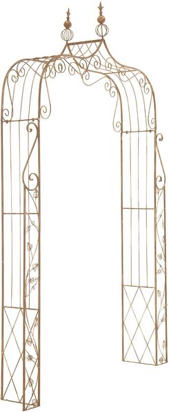 Rosenbogen BREMEN - 143 x 30 x 248 cm, Metall, Antik-Braun | Rankhilfe Rosen Rankgitter Gartendekoration