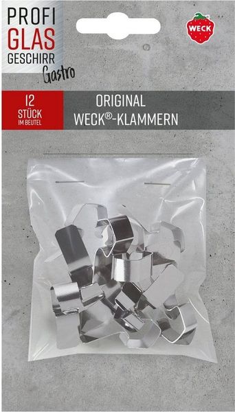 WECK Einmachglas 12er Beutel Weck Klammern mit Trägerkarte "Gastro" 76132