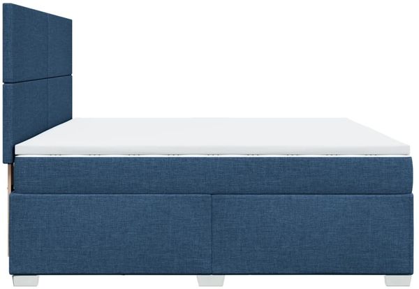 vidaXL Boxspringbett mit Matratze Blau 200x200 cm Stoff 3292894 Bild 11