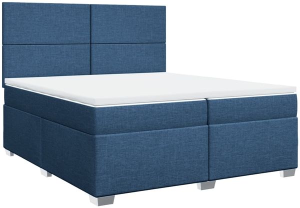 vidaXL Boxspringbett mit Matratze Blau 200x200 cm Stoff 3292894 Bild 3