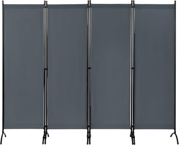 Woltu Paravent, Raumteiler 4-teilig 224x182 cm, Trennwand klappbar, innen outdoor