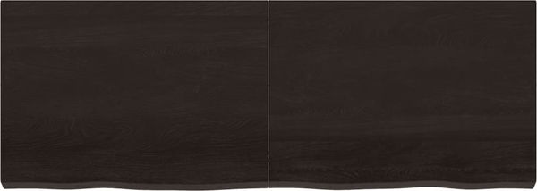 vidaXL Wandregal Dunkelbraun 140x50x(2-6)cm Massivholz Eiche Behandelt 363825 Bild 3