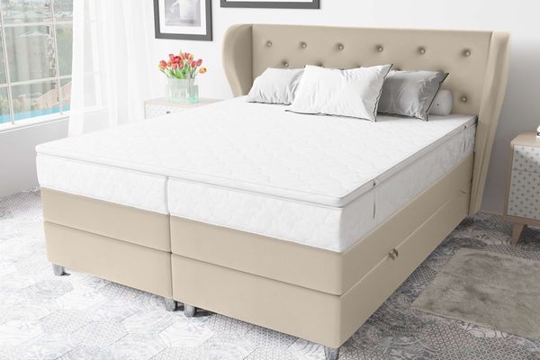 99rooms Hermes Boxspringbett 160x200 cm Kunstleder MADRYT Champagner Taschen-Federung